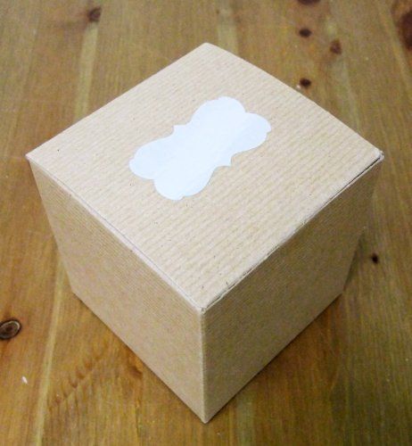 18 ct. Kraft Gift Boxes: 6x6x4 inch with silver stickers