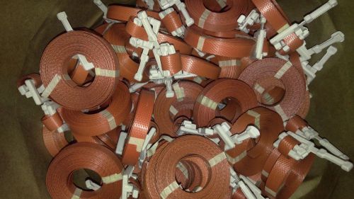 4 straps polypropylene pre-cut strapping orange 1/2&#034;x17&#039; for sale