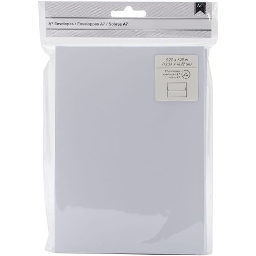 American Crafts A7 Envelopes (5.25 Inch X 7.25 Inch) 25/Pkg-White 718813685900