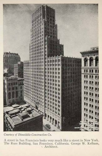 1928 print russ building san francisco george w. kelham original historic sky for sale