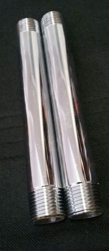 1/2&#034;x 6&#034; chrome brass nipple chrome pipe npt lot of 2 for sale