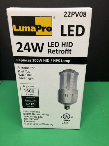 LUMAPRO 22PV08 LED Lamp, Post Top, E26, 24W, 3000K NEW / NOW OVER 80% OFF