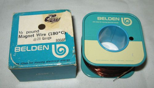 New nib belden 8066f 28 awg .5 / 1/2 pound copper magnet wire spool for sale