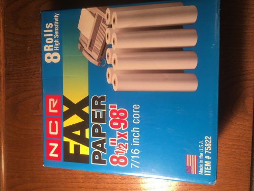 6 Roll Case of NCR Fax Paper 8 1/2 &#034;by 98 feet per roll 7/16 Core Fax machine