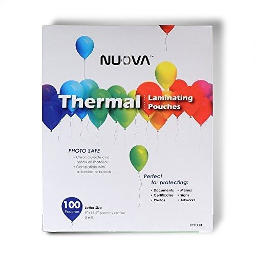 NUOVA Nuova Premium Thermal Laminating Pouches 9&#034; x 11.5&#034;, Letter Size, 3 mil ,