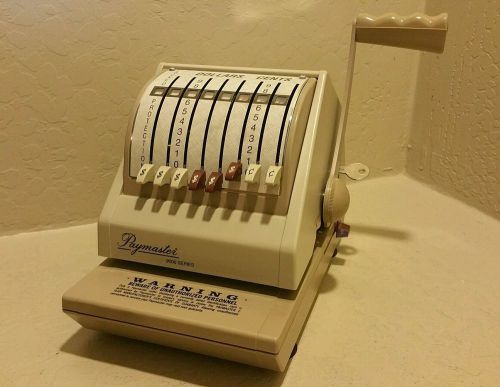Paymaster Model 9000-8 Check Writer Extremely Clean Works Key