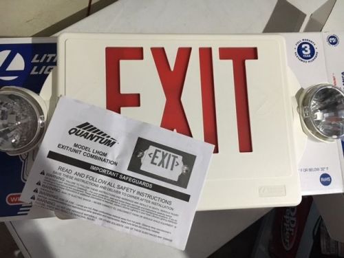 EXIT SIGN/EMERGENCY  Lithonia Lighting 142AN9 Quantum LED Exit-Unit Combo, Red