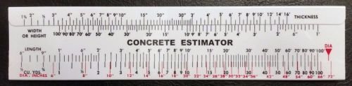 Concrete Slide Ruler 100 Yard Volume Calculator Lot of 12pcs MADE IN USA!!!!