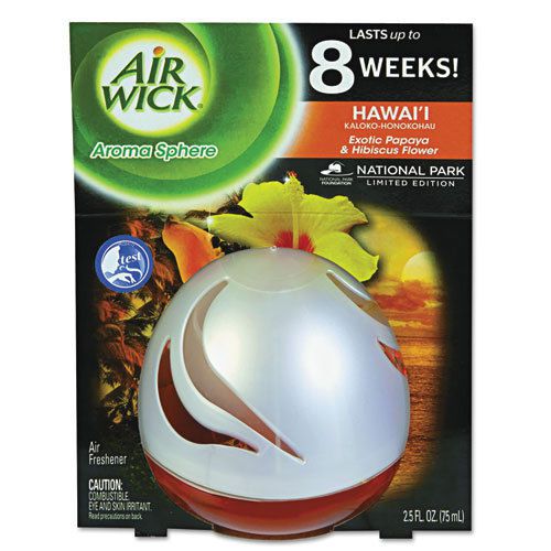 &#034;Aroma Sphere Air Freshener, Hawaii, 2.5 Oz, 3 Per Carton&#034;
