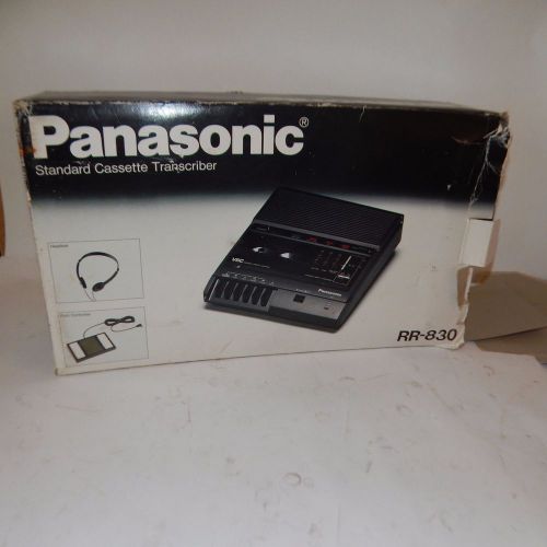 f4034) PANASONIC RR-830 Standard Cassette Transcriber+Foot Pedal Controller