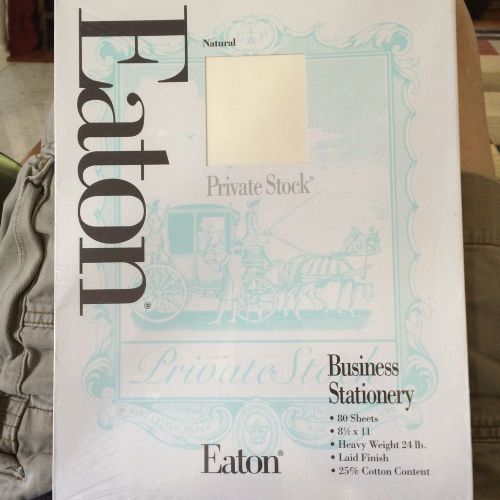 Eaton Private Stock Business Stationary 80 Sheets Natural 8.5X11&#034; 24lb New
