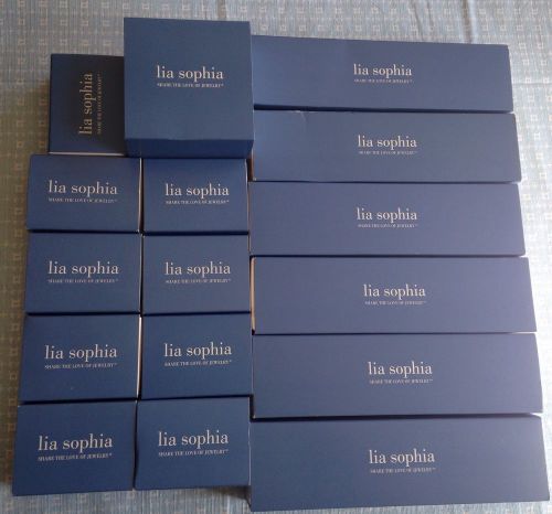 Lia Sophia Empty Box lot of 16 old style blue boxes with foam inserts