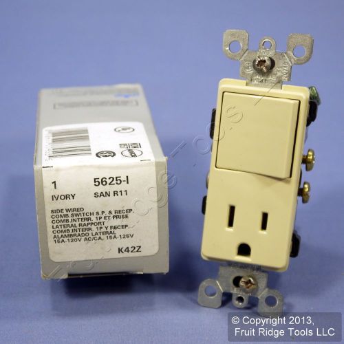 Leviton Ivory COMMERCIAL Combination Decora Rocker Switch Receptacle 15A 5625-I