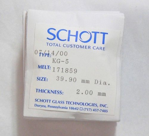19 2mm Schott KG5 Heat absorbing IR blocking Shortpass filter 39.9mm diam lenses
