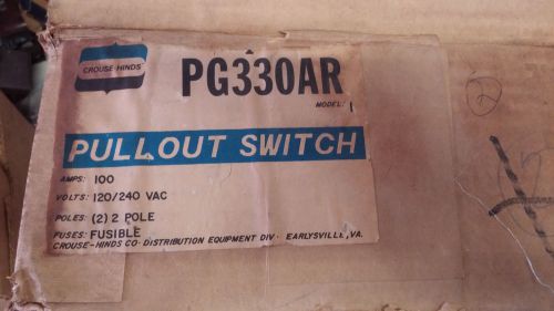 CROUSE HINDS PG330AR NEW IN BOX 100A 120/240 2P PULLOUT SWITCH SEE PICS #A8