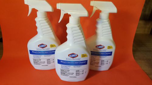 Clorox 32 oz healthcare bleach germicidal cleaner lot of 3 for sale