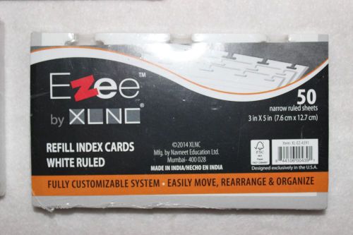5 SETS Ezee by XLNC 50 Refill Index Cards Narrow Rule 3x5&#034; XL-EZ-4391 Navneet Ed