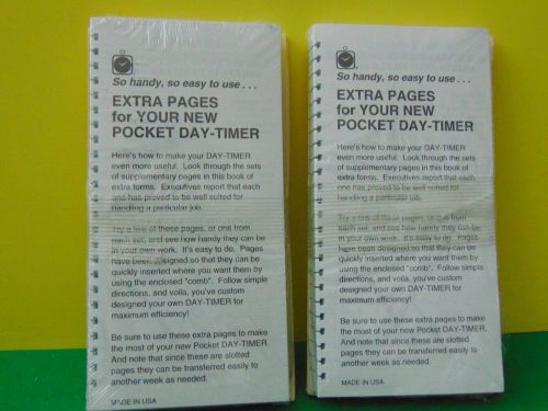 2 Sets of Extra Pages for Pocket Day Timer Made in USA New &amp; Sealed