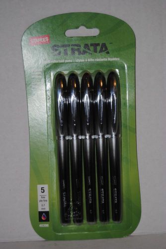 Staples Strata Liquid Rollerball Pens, 0.7 mm Fine Point Multi-Color 40396