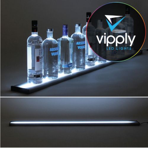 48&#034; LED Lighted Glowing Liquor Bottle Display Shelf Home Back Bar Rack Metal