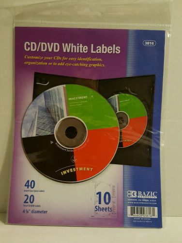 CD/DVD White Labels by BAZIC 3816