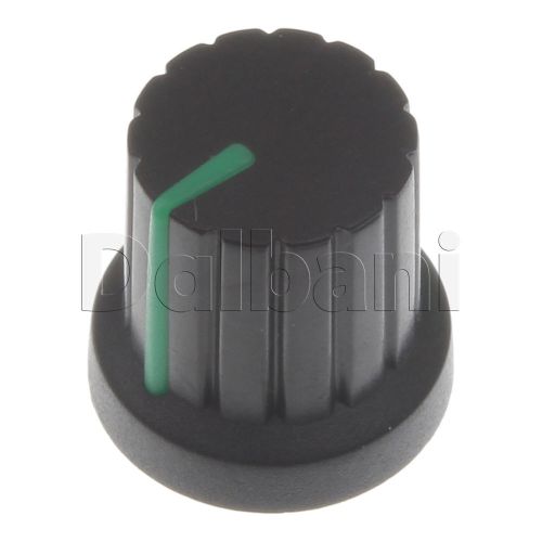 5pcs @$3 HJ-117 New Push-On Mixer Knob Black with Green Stripe 6 mm Plastic