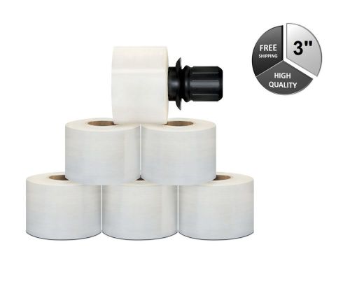 3&#034;x1000&#039; extended core clear stretch wrap w/ black spinner handle 90 ga 72 rolls for sale