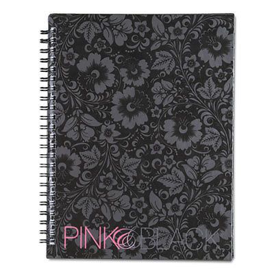 Pink &amp; Black Professional Wirebound Notebook, Ruled, 8 1/4 x 6 1/4, 70 Sheets