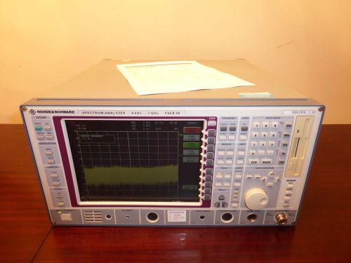 Rohde &amp; schwarz fseb 20 9khz to 7ghz spectrum analyzer w/ opt b4 - calibrated! for sale