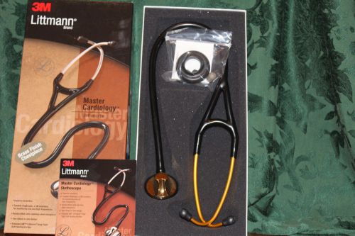 3m littmann master cardiology  stethoscope brass finish black tube 27&#034; 2175 for sale
