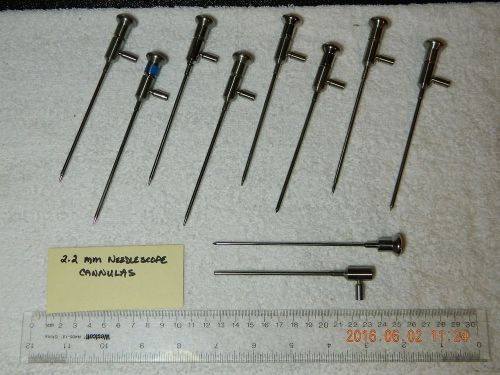 Dyonics 2.2mm Needlescope cannulas (lot of 9 cannulas)