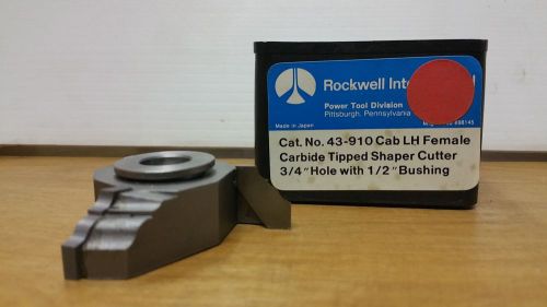 Rockwell #43-910 cab lh female carbide tipped shaper cutter **bnos** for sale