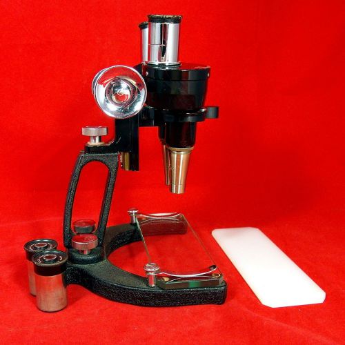 BECK LONDON Portable Stereo Microscope 2 Pairs Eyepieces, 2 Stage Plates &amp; Clips