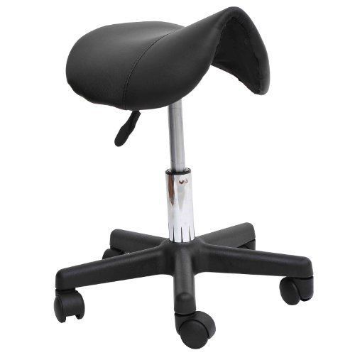 Adjustable Swivel Salon Spa Dental Seat Tattoo Chair Saddle Stool Portable Black