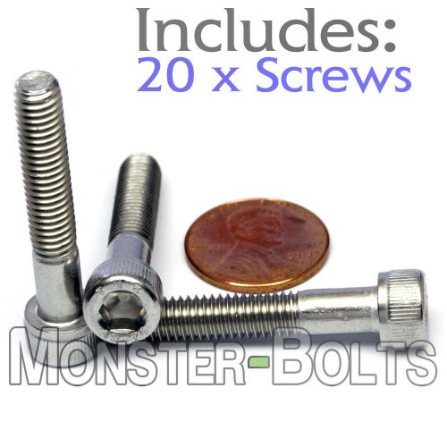M6 x 35mm – qty 20 – din 912 socket head cap screws - stainless steel a2 / 18-8 for sale
