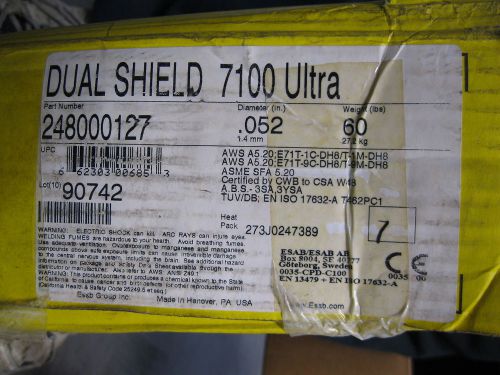 Esab dual shield gas shielded mild steel flux-core wire 0.052” (248000127) 60 lb for sale