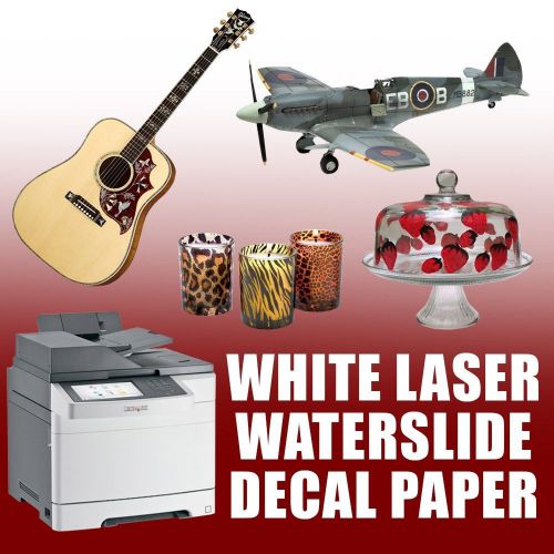 *5 sheets 8.5&#034;X11&#034; laser PRINTER waterslide decal paper WHITE