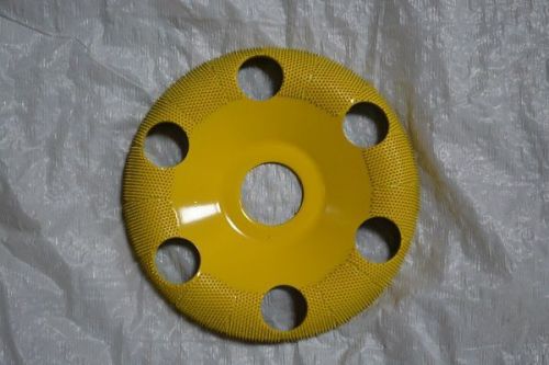 Saburr-tooth 4” donut wheels (round face) w/holes dw450h 7/8 bore yellow fine for sale