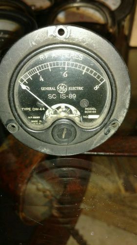 WWII panel meter gauge G.E RF amperes 0-8 radio militaty