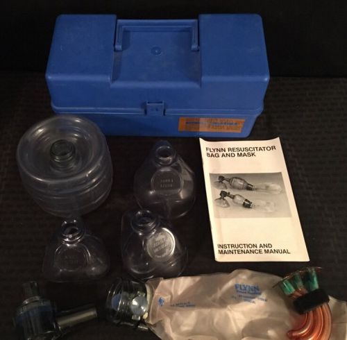 O-TWO SYSTEMS Flynn B.V.M. 4500M Adult Resuscitator Kit In Case Good Condition