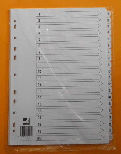 New Pack of A4 1-20 Subject DIVIDERS 20 Part Punched Manilla Index Tabs KF01531