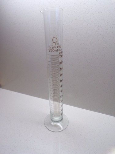 Graduated cylinder 250ml  lab glass ex 20 degree c 20c  w2 for sale