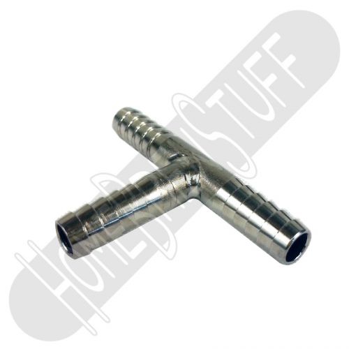 New co2 tee joint stainless steel barb fitting gas beverage 1/4&#034; lines 3 way for sale