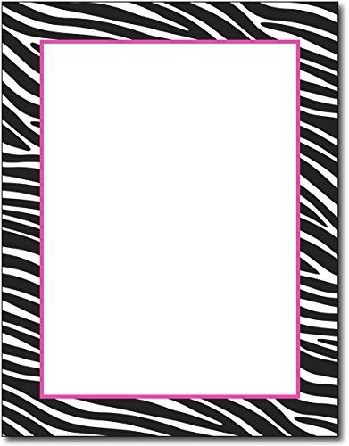 Great Papers! Zebra Border Stationery Paper - 100 Sheets
