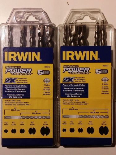 2 SETS OF IRWIN 4935471 SDS SPEED POWER HAMMER DRILL BITS