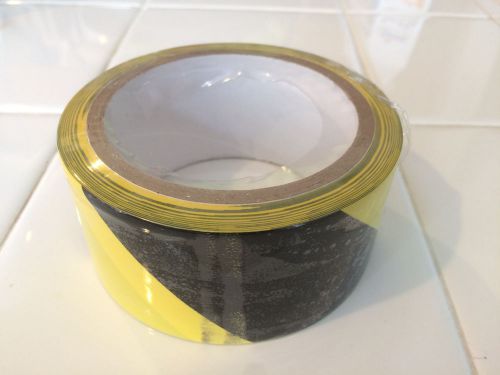 Black/yellow safety warning vinyl tape, 18 yd long (54 feet), 2&#034; wide 3 rolls for sale