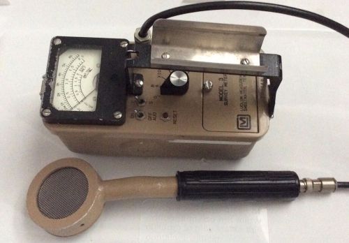 LUDLUM GEIGER COUNTER MODEL 3 RADIATION DETECTOR WITH 44-9 PANCAKE PROBE-