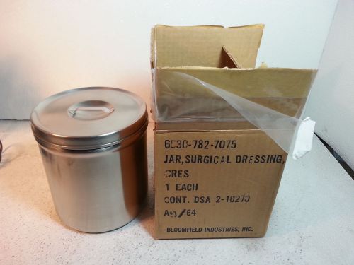 Bico Stainless Steel Medical Dental Surgical Dressing Jar by Bloomfield Inc