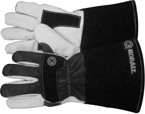Kobalt Black/White Welding Metal Working Leather Fleece Lined Gloves New