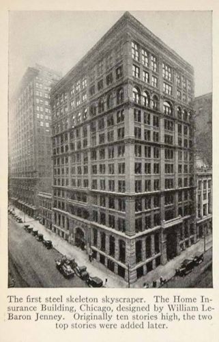1928 print home insurance building chicago skyscraper original historic sky for sale